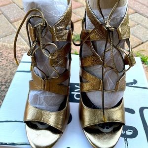 Dolce Vita Sofia Gold Metallic Leather Heels